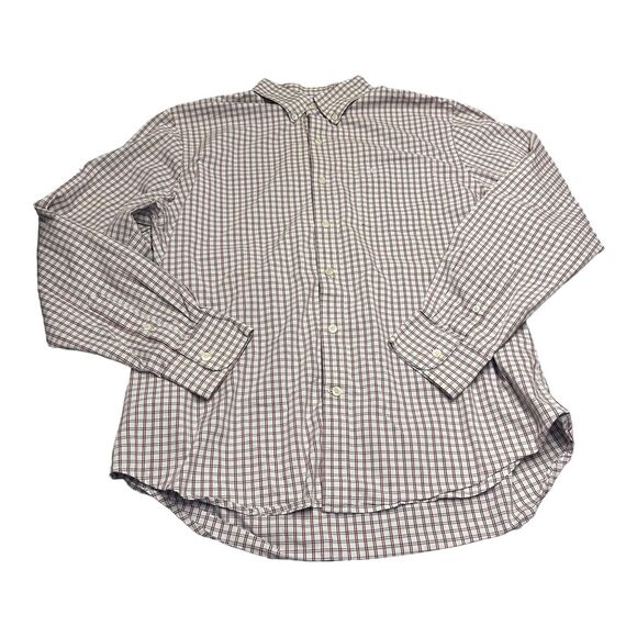 Dockers Shirt Men's Large White Red Plaid Cotton Stretch Long Sleeve Button-Down - Picture 1 of 8